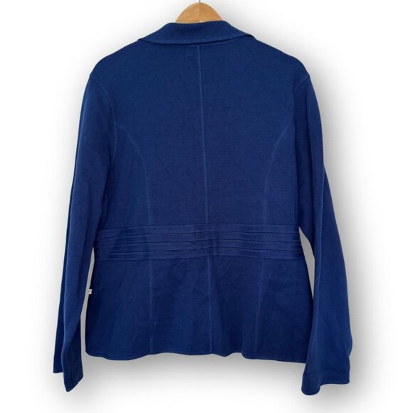 Perlavera 100% Cotton Women's Piano Blazer in Royal Blue Size XL - Picture 4 of 7